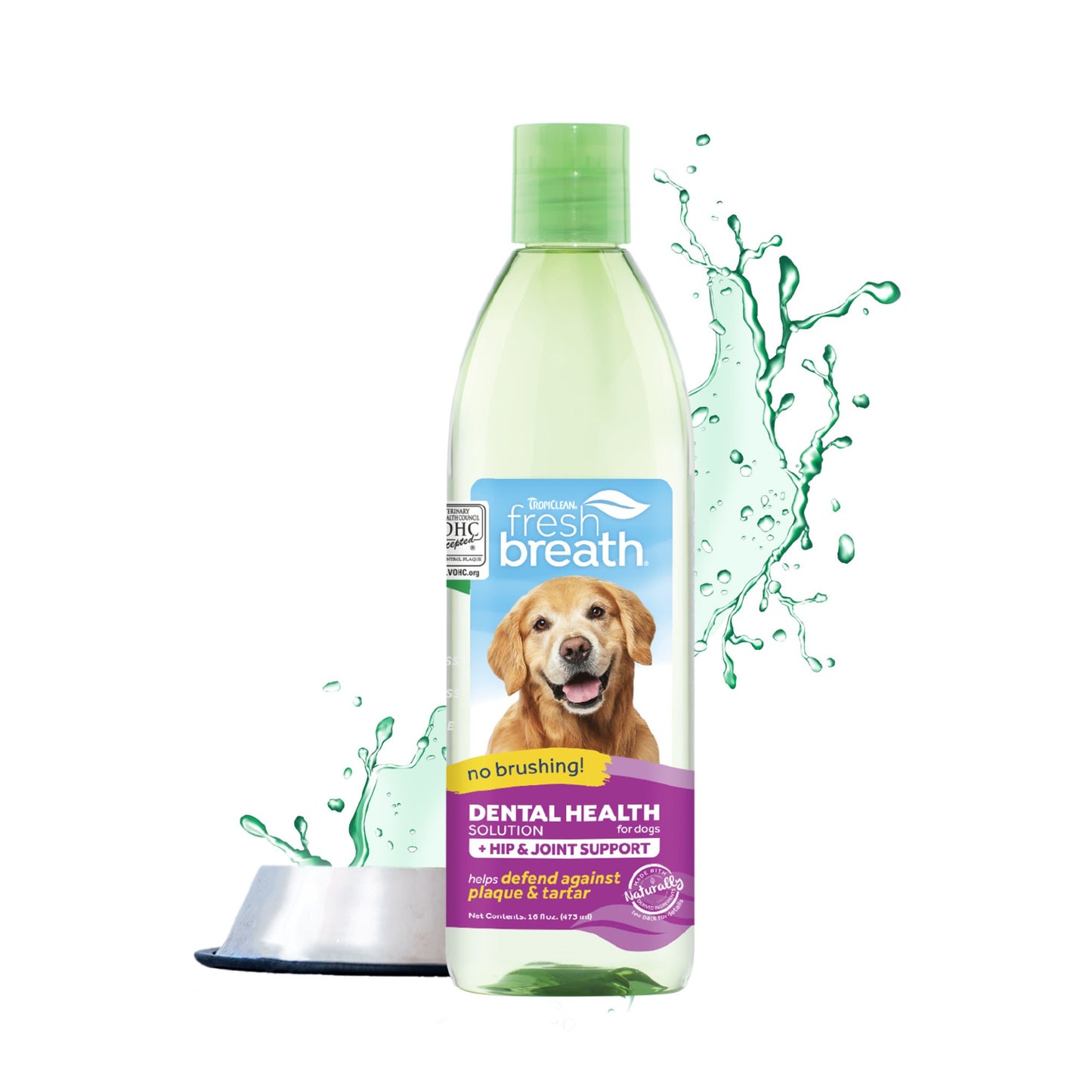 Tropiclean Fresh Breath Solution Water Additive Plus Hip & Joint 473ml