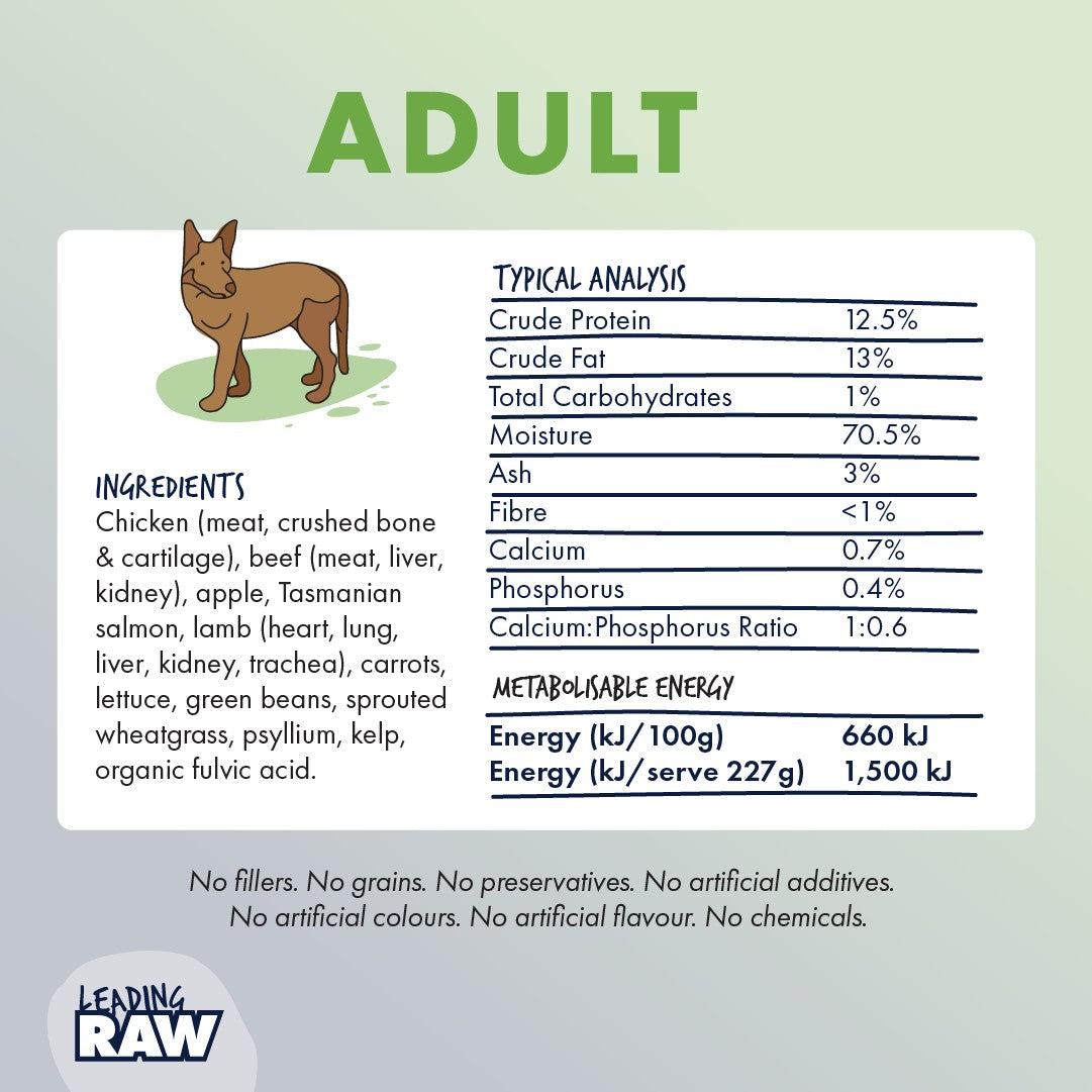 Leading Raw BARF Adult Life Stage Diet Frozen Dog Food