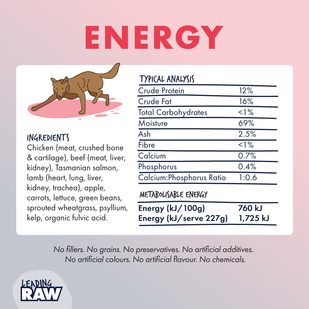 Leading Raw BARF Energy Life Stage Diet Frozen Dog Food