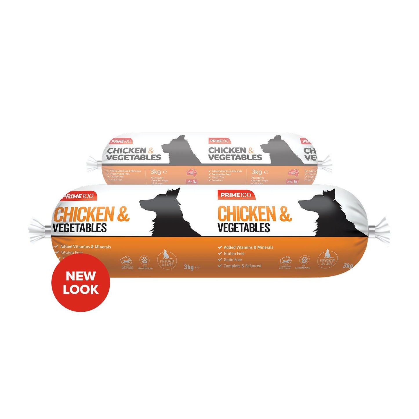 Prime100 Fresh Chicken & Vegetable Fresh Roll Dog Food