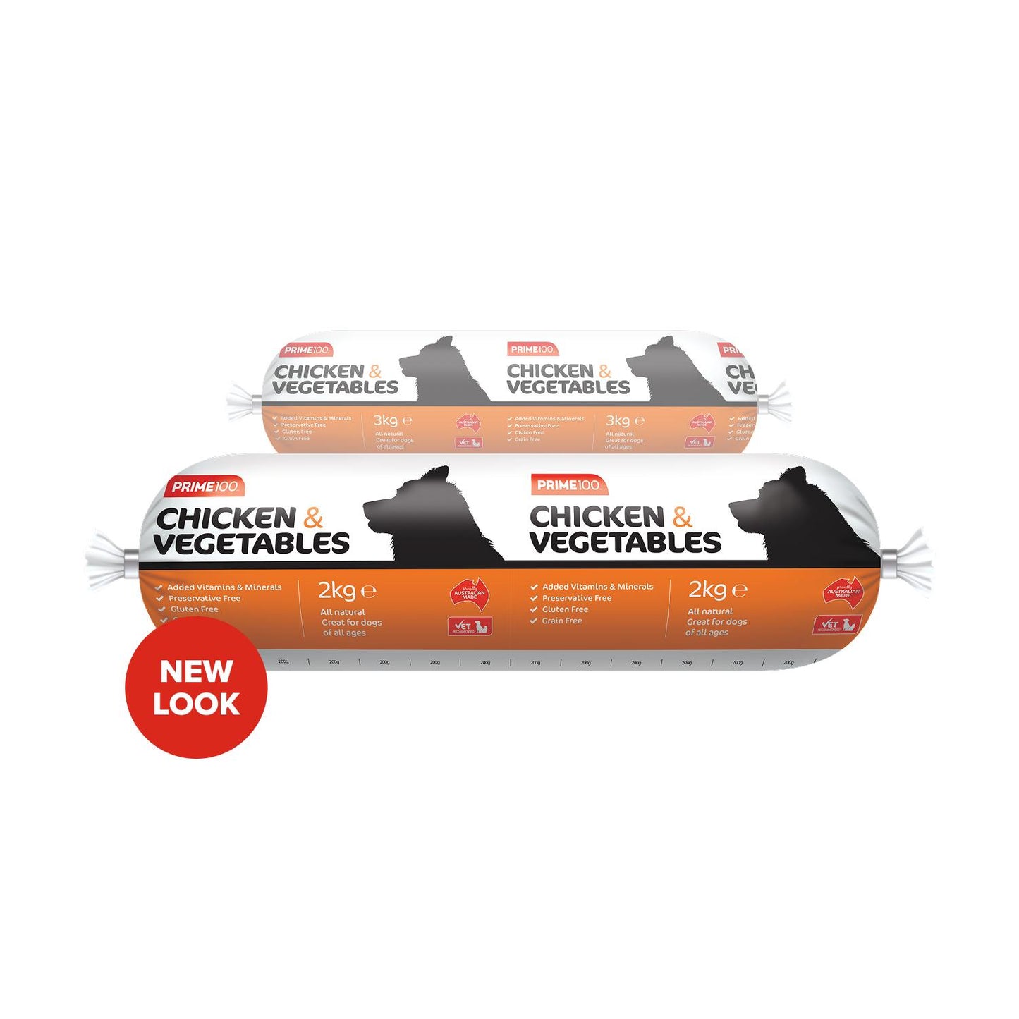 Prime100 Fresh Chicken & Vegetable Fresh Roll Dog Food