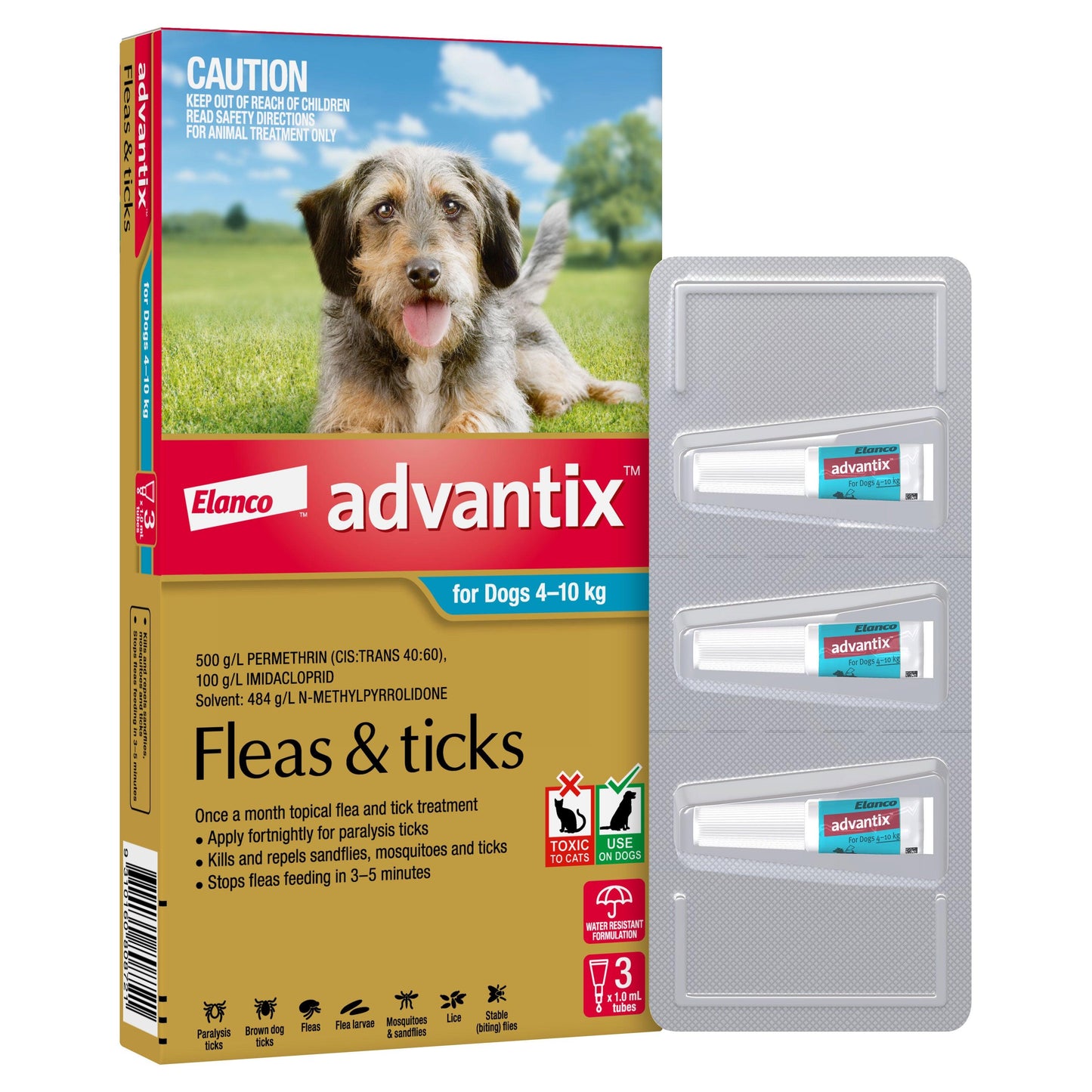 Advantix Flea & Tick Treatment 4-10kg Dog