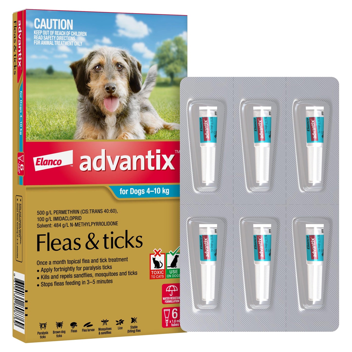 Advantix Flea & Tick Treatment 4-10kg Dog