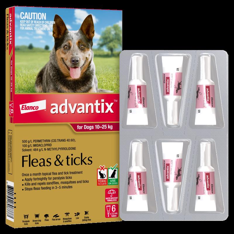 Advantix Flea & Tick Treatment 10-25kg Dog