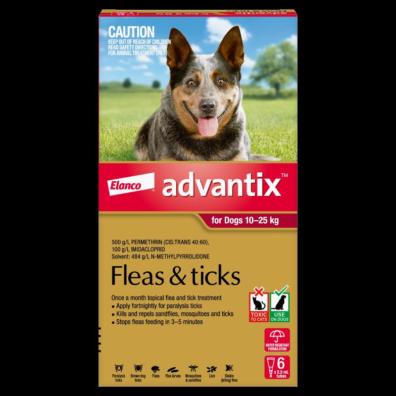 Advantix Flea & Tick Treatment 10-25kg Dog