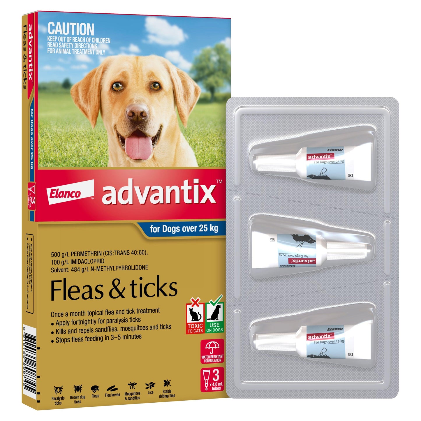 Advantix Flea & Tick Treatment 25kg+ Dog