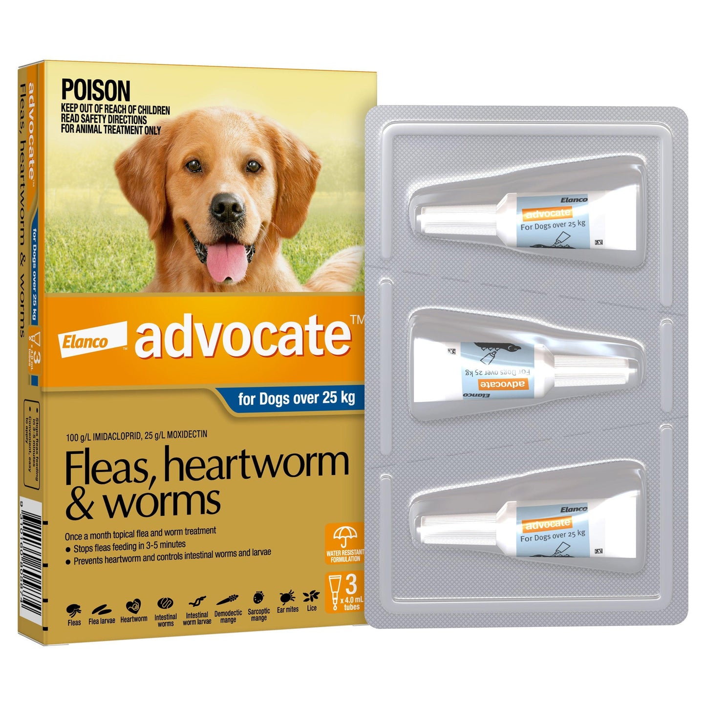 Advocate Flea & Worming Treatment 25kg+ Dog