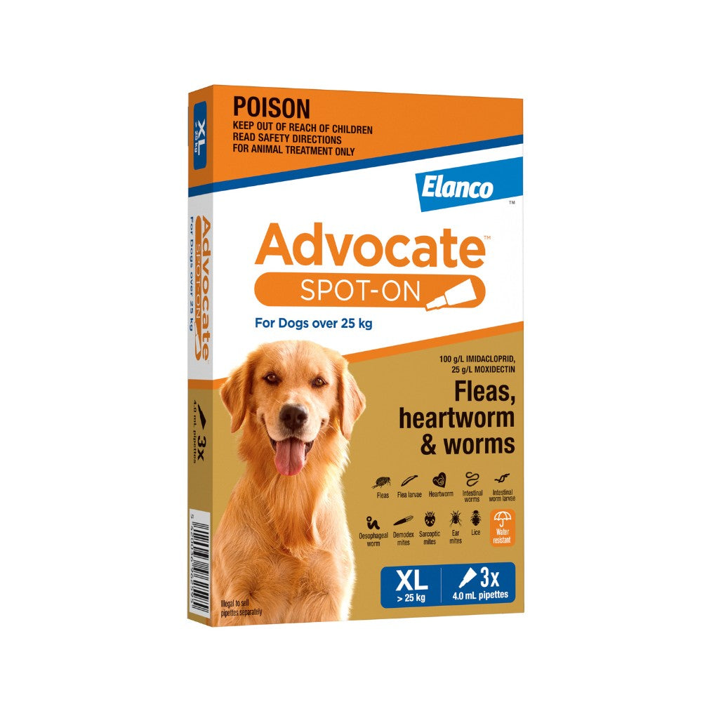Advocate Extra Large Breed 25kg+ Flea & Worming Spot-On Dog Treatment