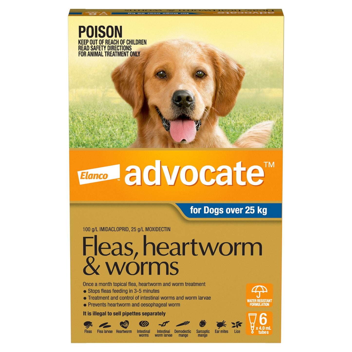 Advocate Blue Spot-On Flea & Worming Treatment 25kg+ Dog