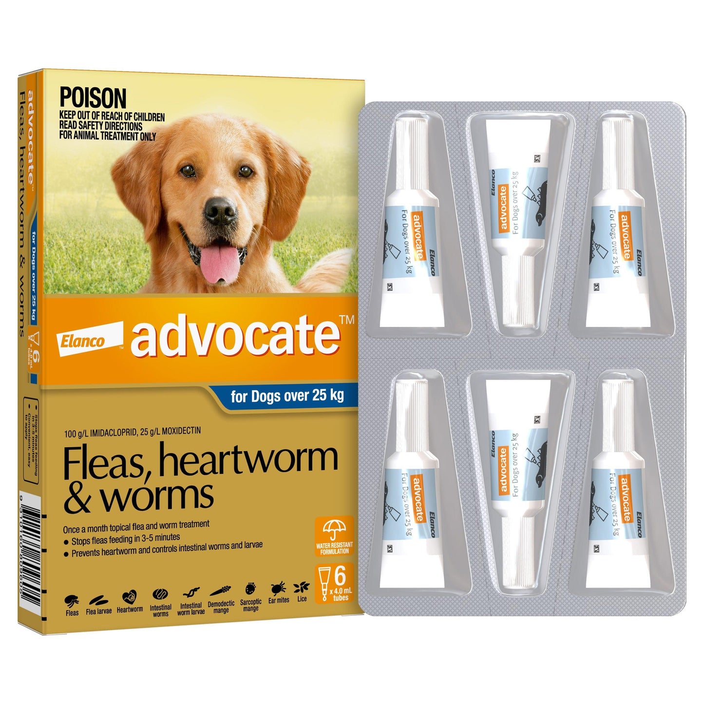 Advocate Flea & Worming Treatment 25kg+ Dog