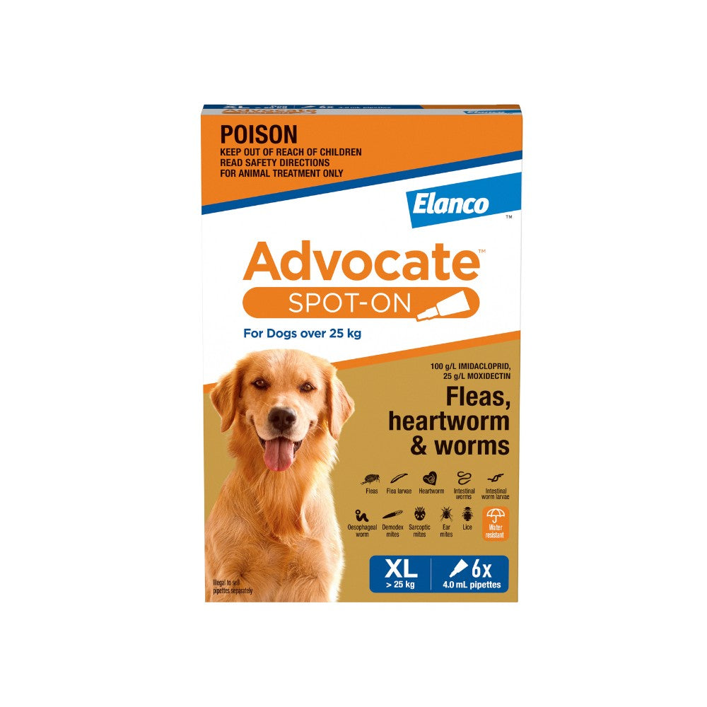 Advocate Extra Large Breed 25kg+ Flea & Worming Spot-On Dog Treatment