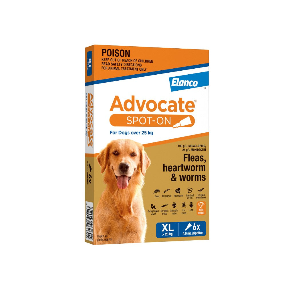 Advocate Extra Large Breed 25kg+ Flea & Worming Spot-On Dog Treatment