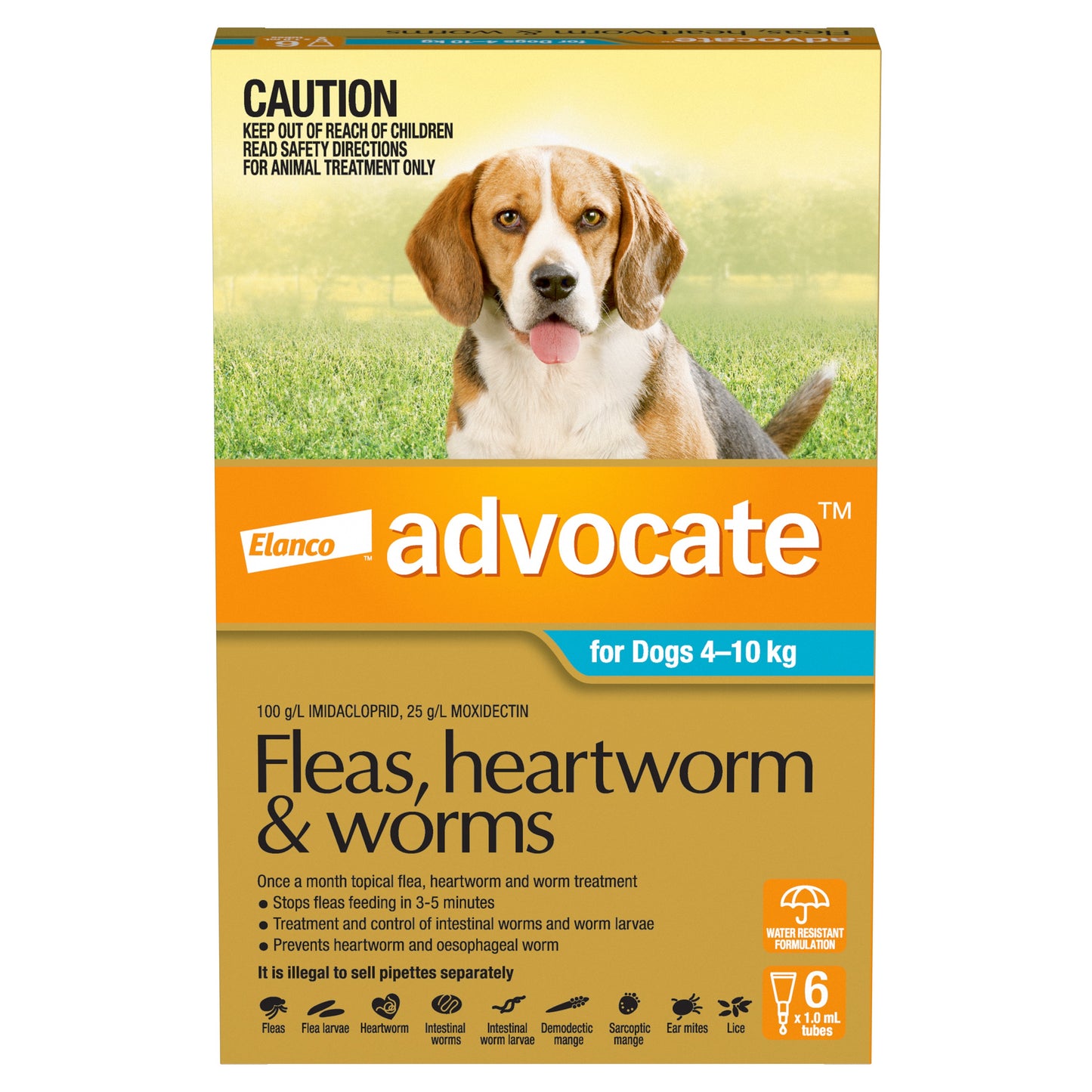 Advocate Aqua Spot-On Flea & Worming Treatment 4-10kg Dog