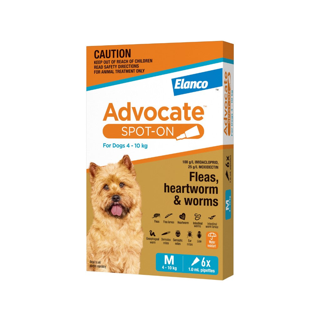 Advocate Medium Breed 4-10kg Flea & Worming Spot-On Dog Treatment