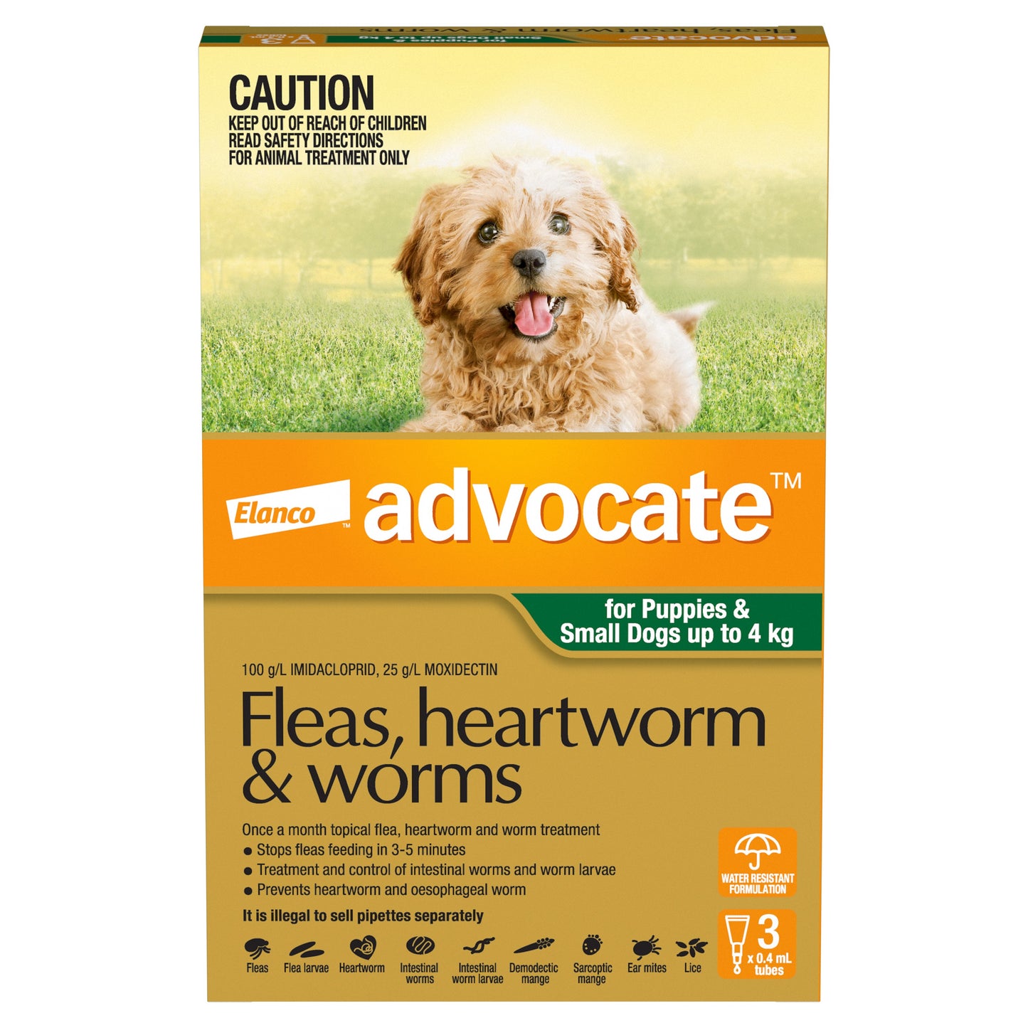 Advocate Green Spot-On Flea & Worming Treatment <4kg Dog