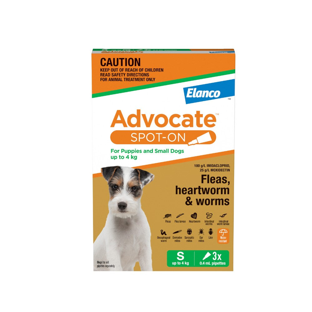Advocate Green Spot-On Flea & Worming Treatment <4kg Dog