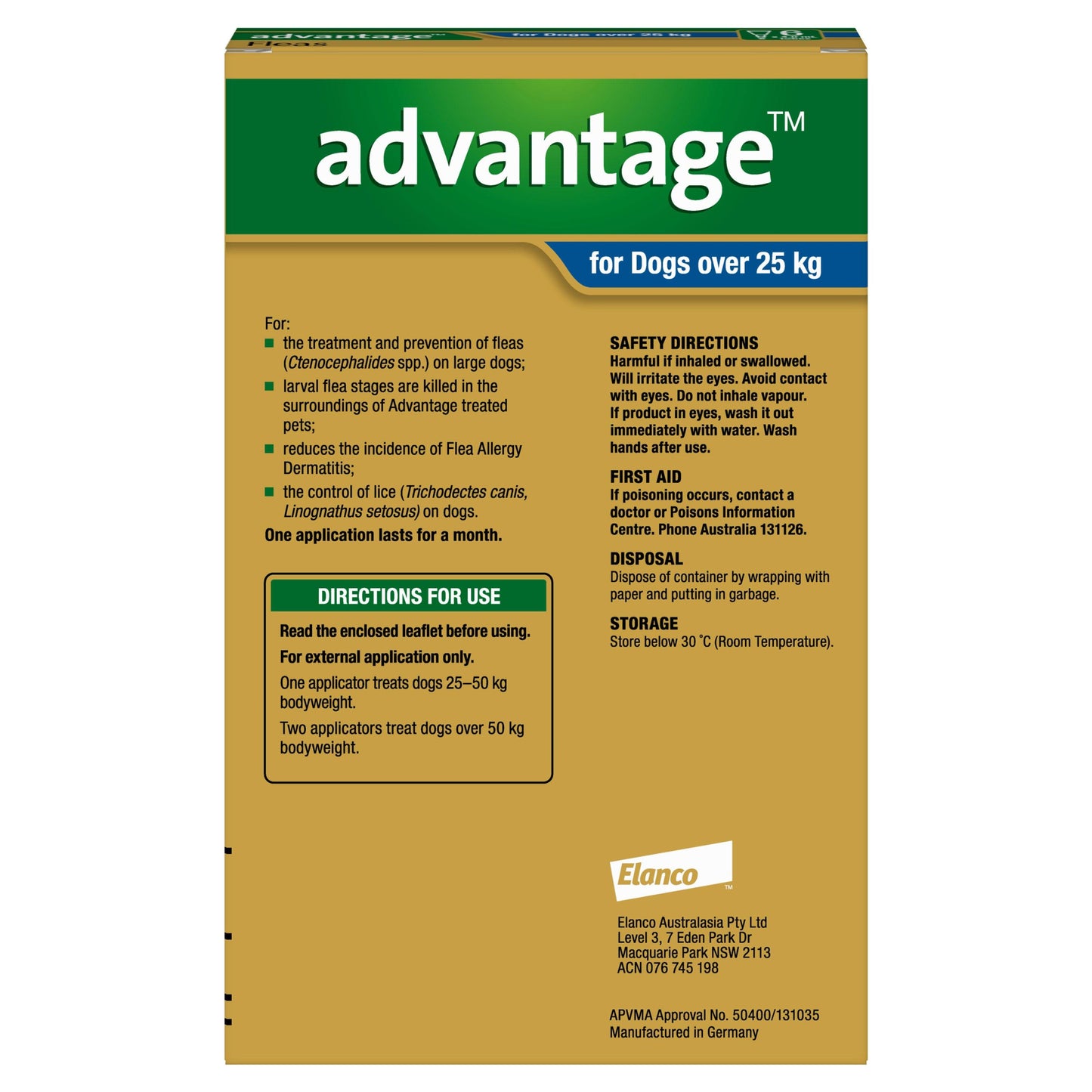 Advantage Flea Treatment 25kg+ Dog