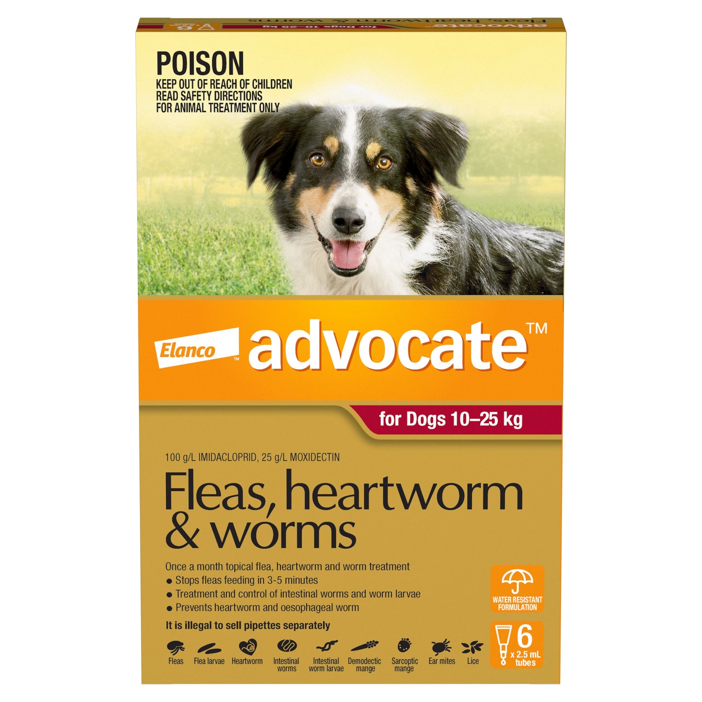 Advocate Red Spot-On Flea & Worming Treatment 10-25kg Dog