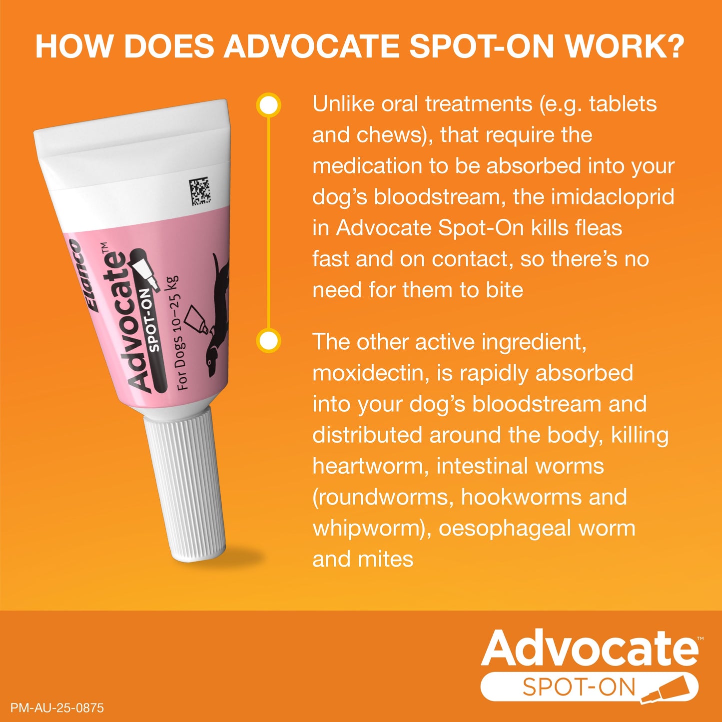 Advocate Red Spot-On Flea & Worming Treatment 10-25kg Dog