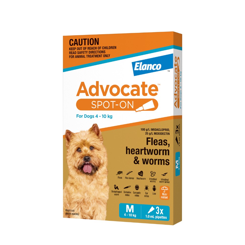 Advocate Medium Breed 4-10kg Flea & Worming Spot-On Dog Treatment