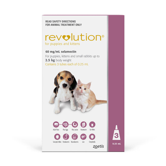 Revolution Kittens & Puppies <2.5kg Flea & Worm Spot-On Treatment