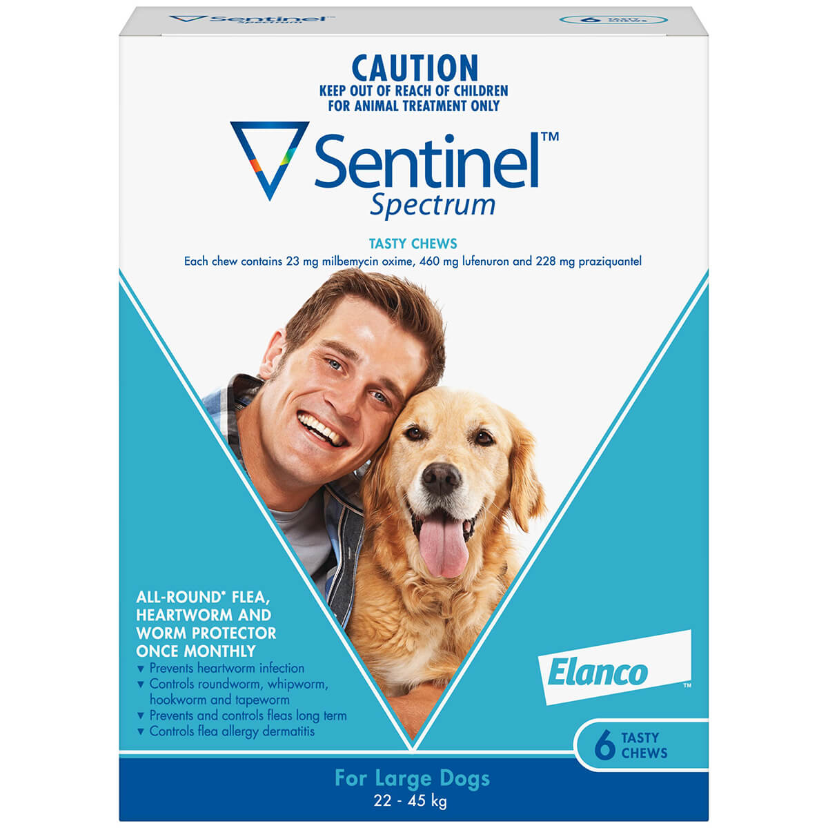 Sentinel Spectrum Tasty Chews Flea & Worming Treatment 22-45kg Dog