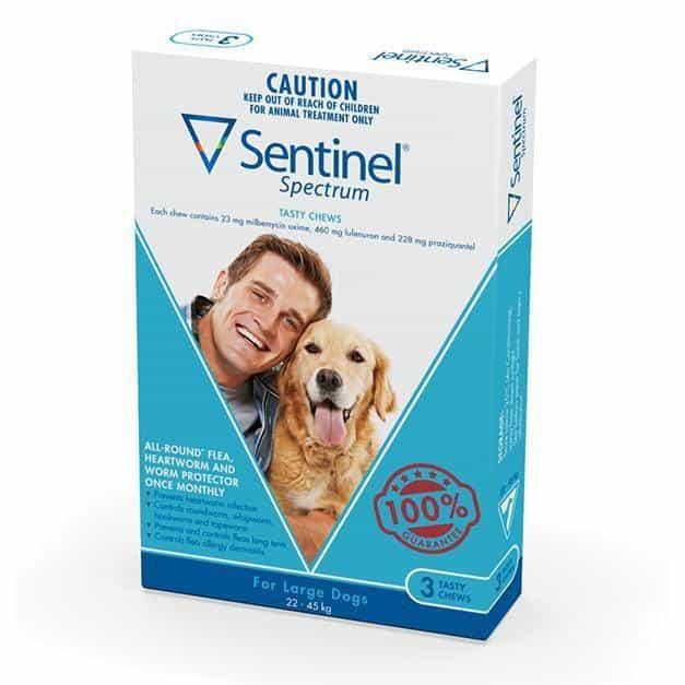 Sentinel Spectrum Tasty Chews Flea & Worming Treatment 22-45kg Dog