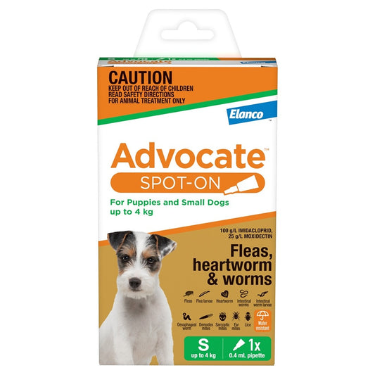 Advocate Green Spot-On Flea & Worming Treatment <4kg Dog