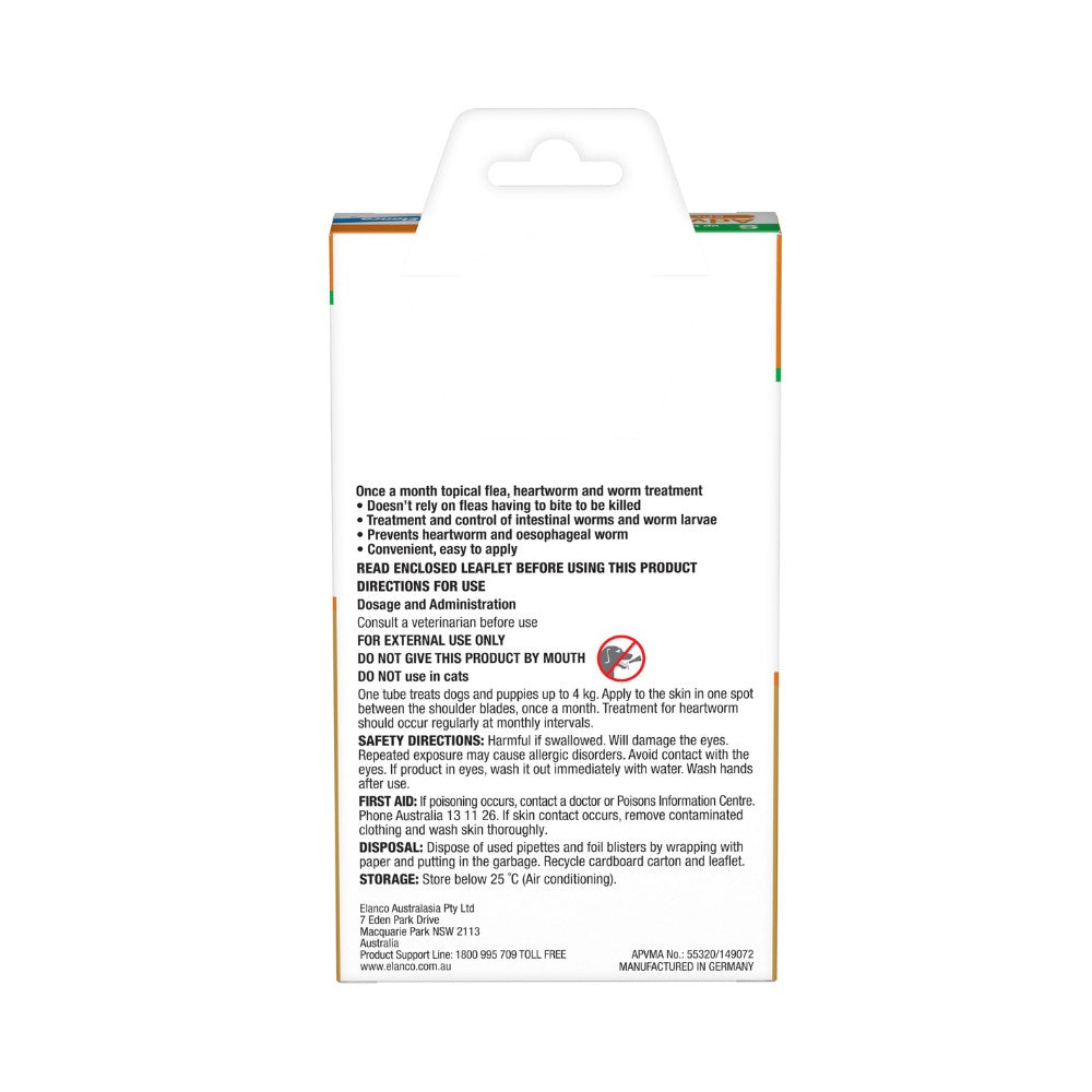 Advocate Green Spot-On Flea & Worming Treatment <4kg Dog