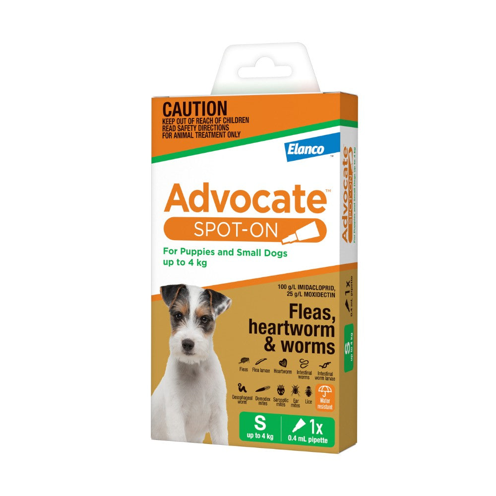 Advocate Green Spot-On Flea & Worming Treatment <4kg Dog