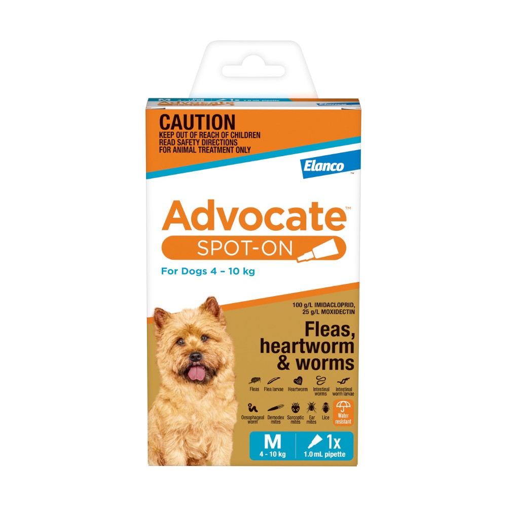 Advocate Medium Breed 4-10kg Flea & Worming Spot-On Dog Treatment
