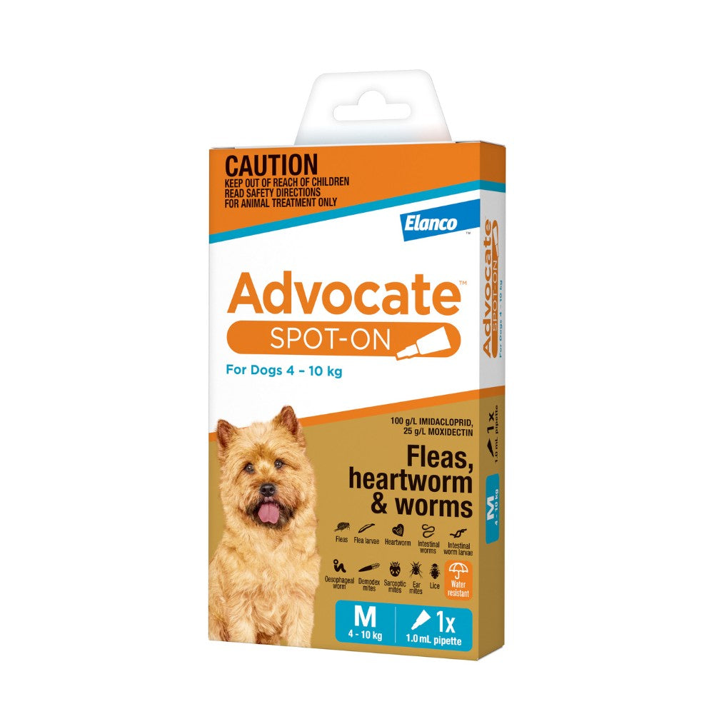 Advocate Medium Breed 4-10kg Flea & Worming Spot-On Dog Treatment