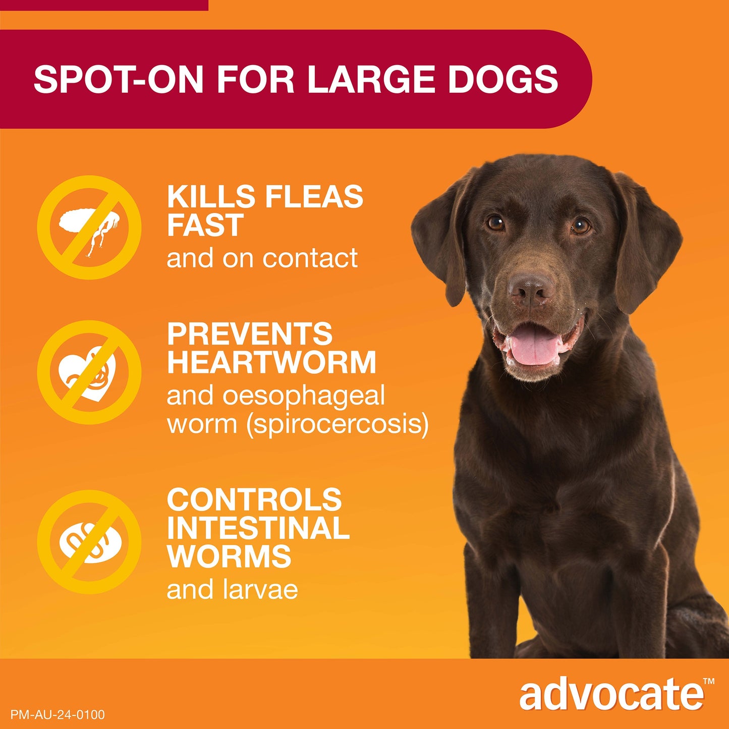 Advocate Red Spot-On Flea & Worming Treatment 10-25kg Dog