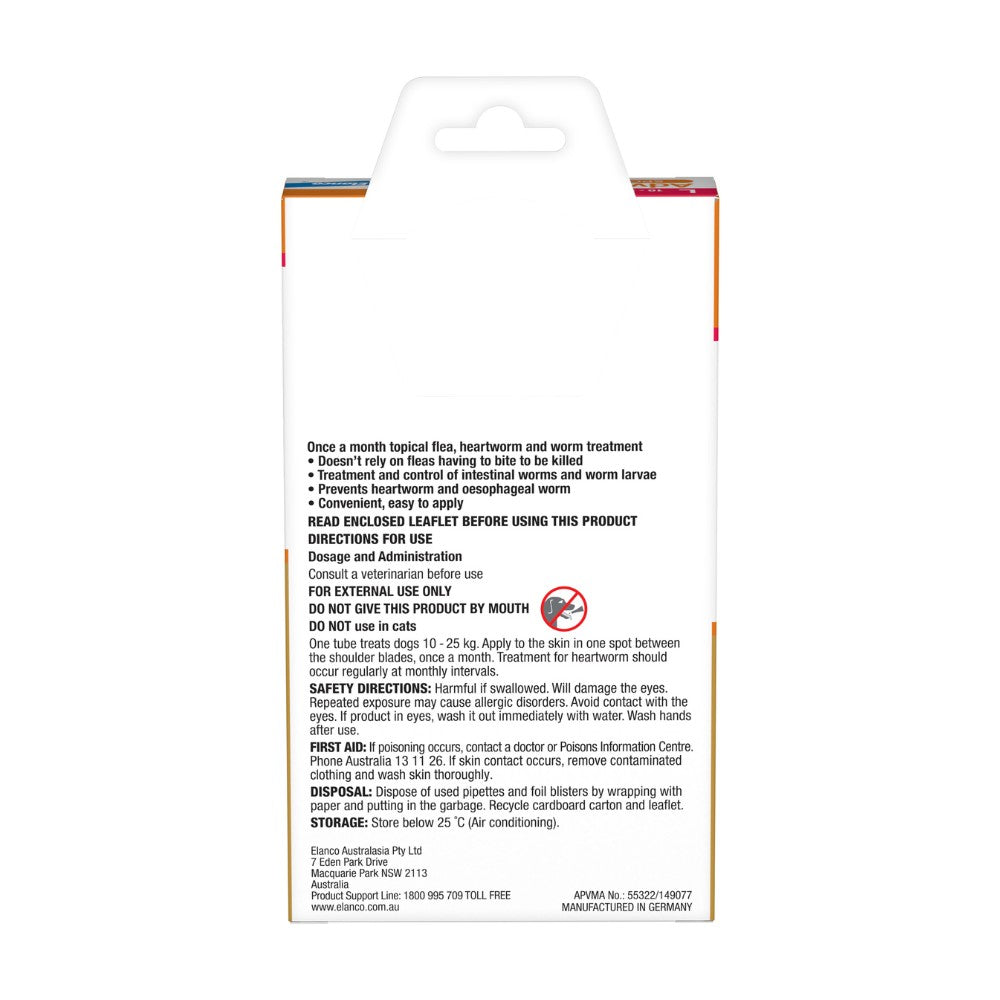 Advocate Red Spot-On Flea & Worming Treatment 10-25kg Dog