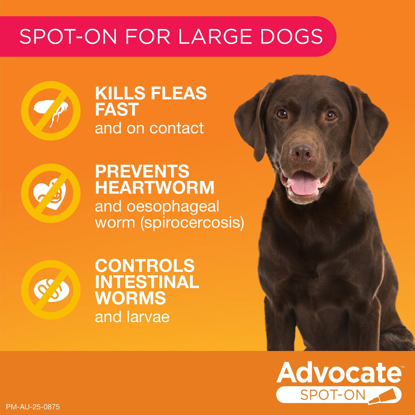 Advocate Red Spot-On Flea & Worming Treatment 10-25kg Dog