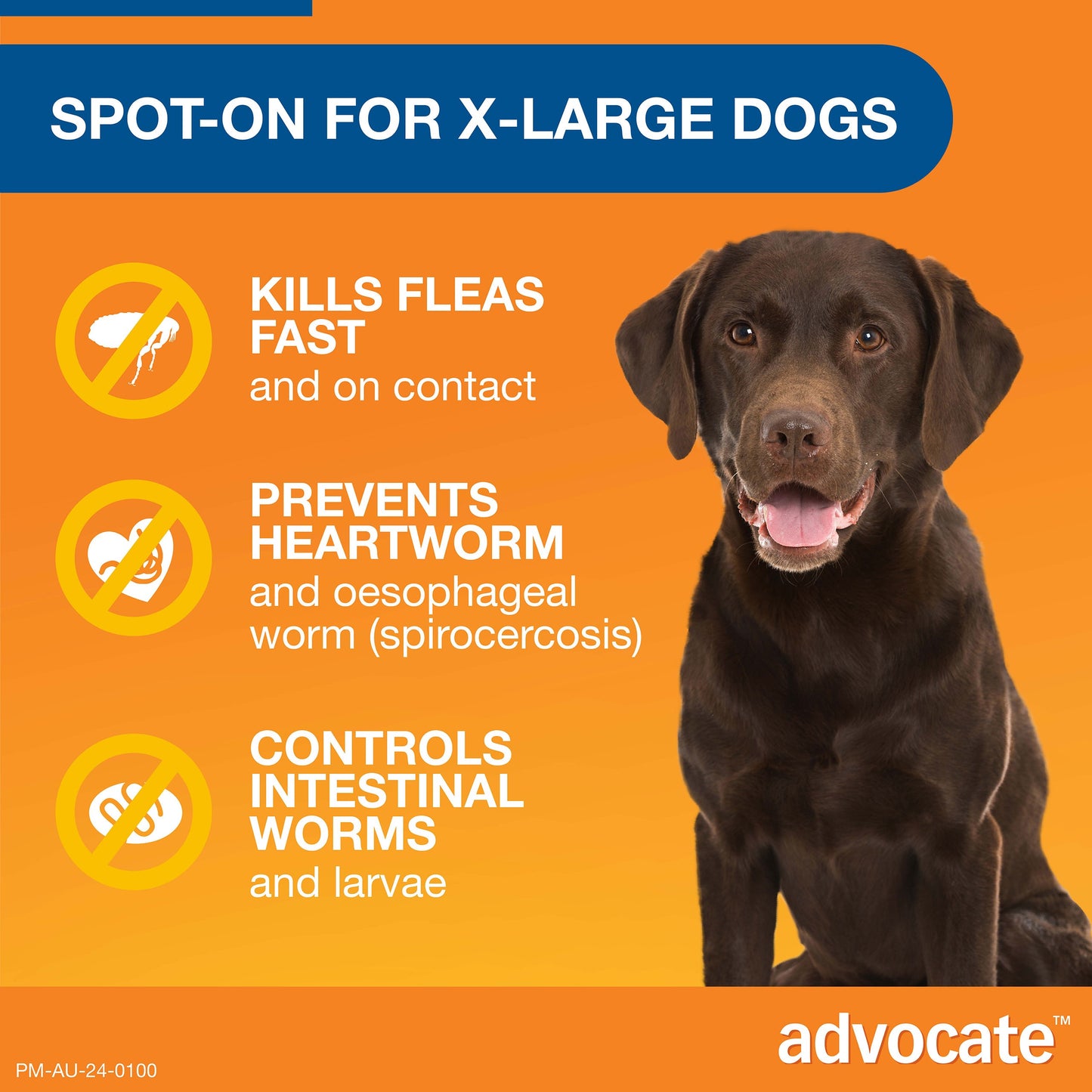 Advocate Blue Spot-On Flea & Worming Treatment 25kg+ Dog