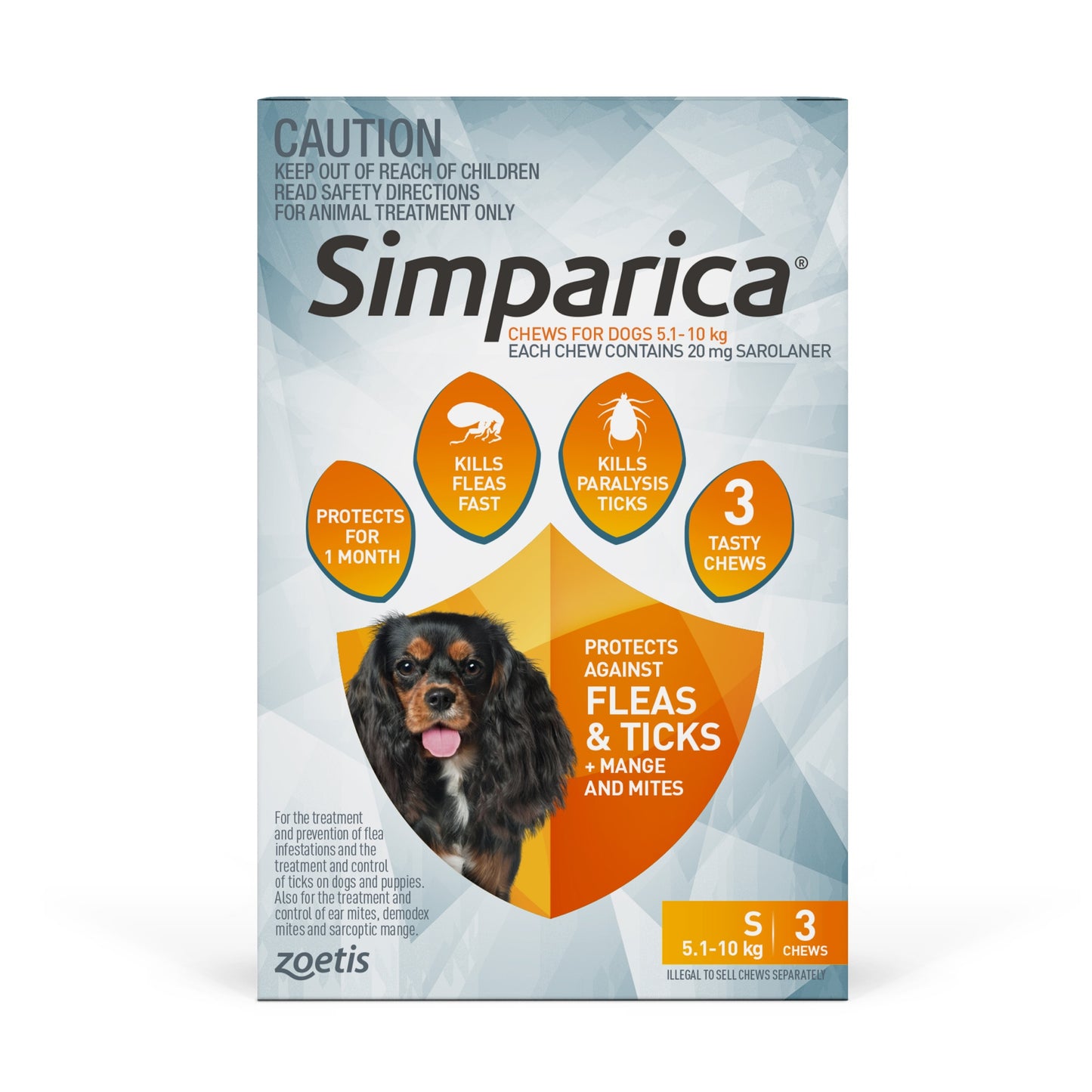 Simparica Small Breed 5.1-10kg Flea, Tick & Worm Dog Chews