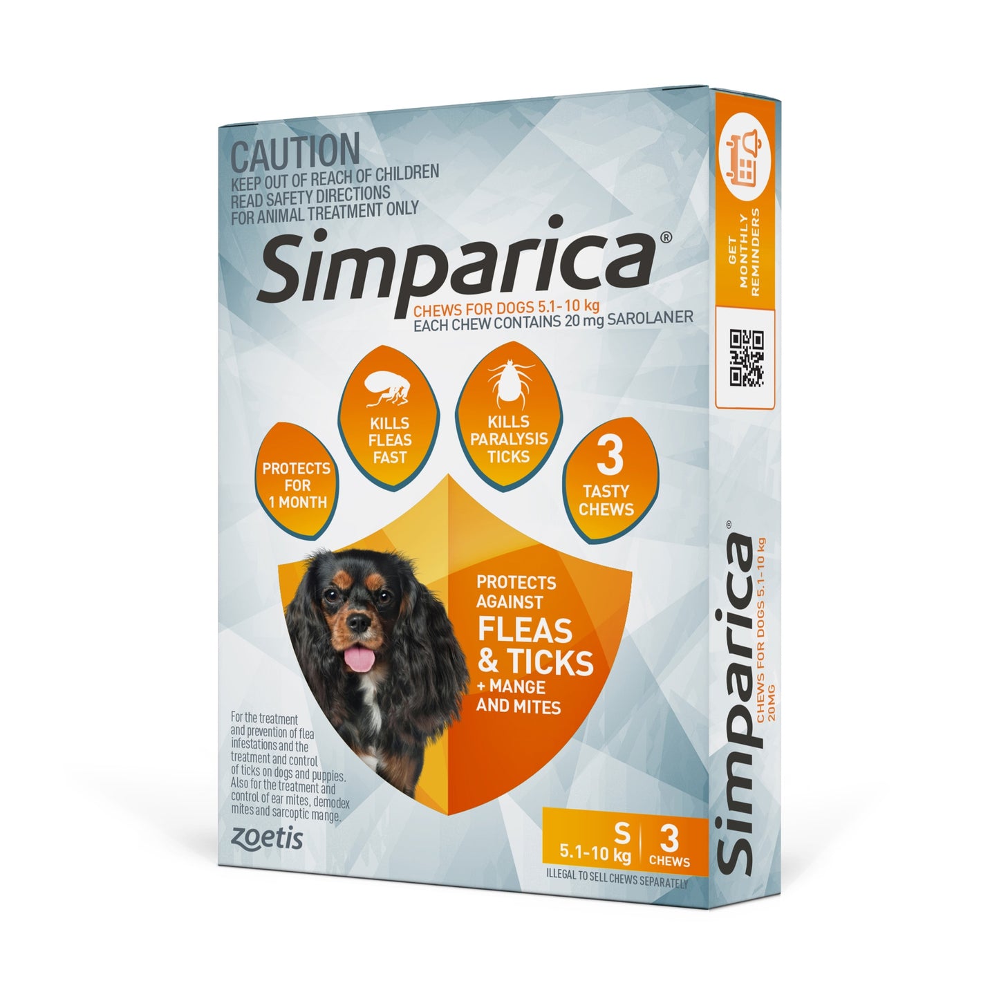 Simparica Small Breed 5.1-10kg Flea, Tick & Worm Dog Chews