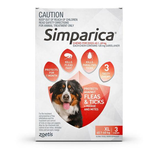 Simparica Flea, Tick & Mite Treatment 40.1-60kg Dog