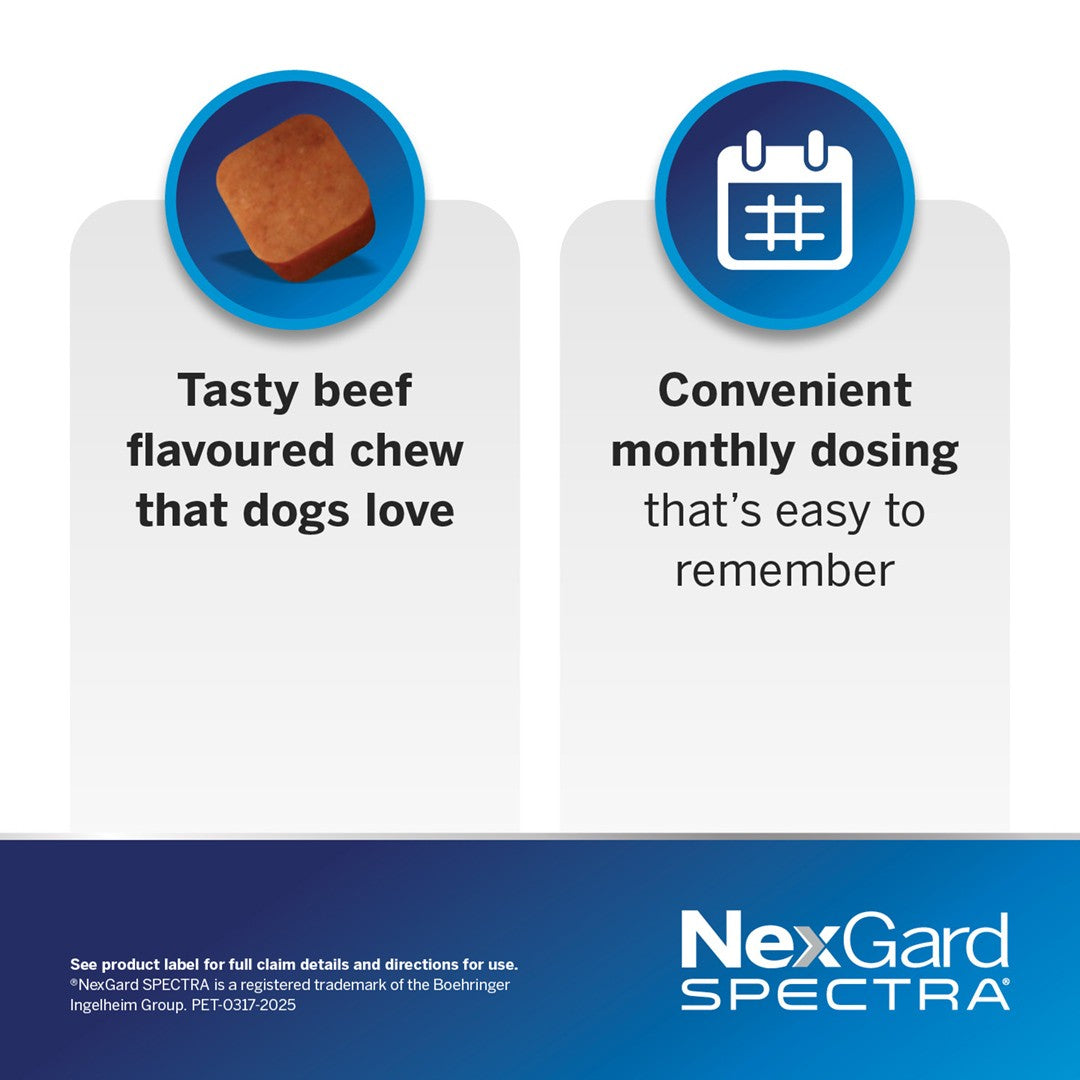 NexGard Spectra Large Breed 15.1-30kg Flea, Tick & Worming Dog Chews