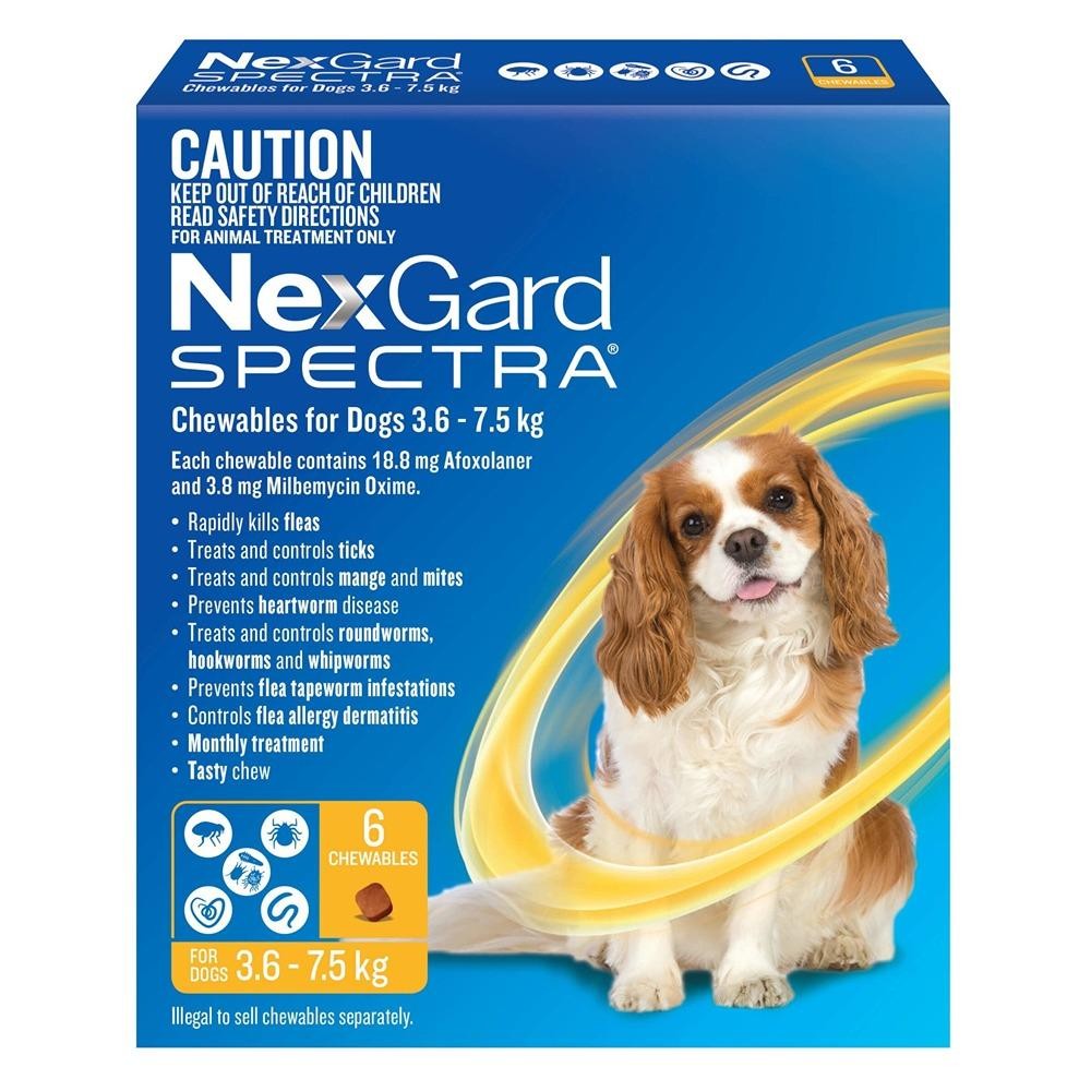 NexGard Spectra Small Breed 3.6-7.5kg Flea, Tick & Worming Dog Chews
