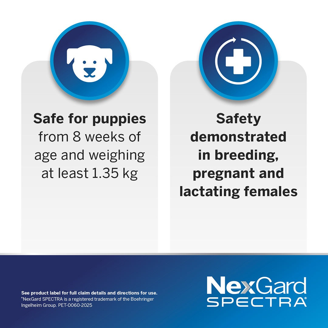 NexGard Spectra Medium Breed 7.6-15kg Flea, Tick & Worming Dog Chews