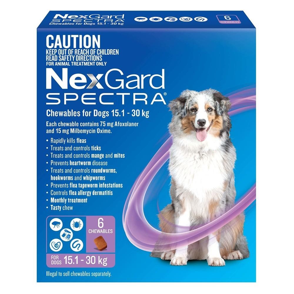 NexGard Spectra Large Breed 15.1-30kg Flea, Tick & Worming Dog Chews