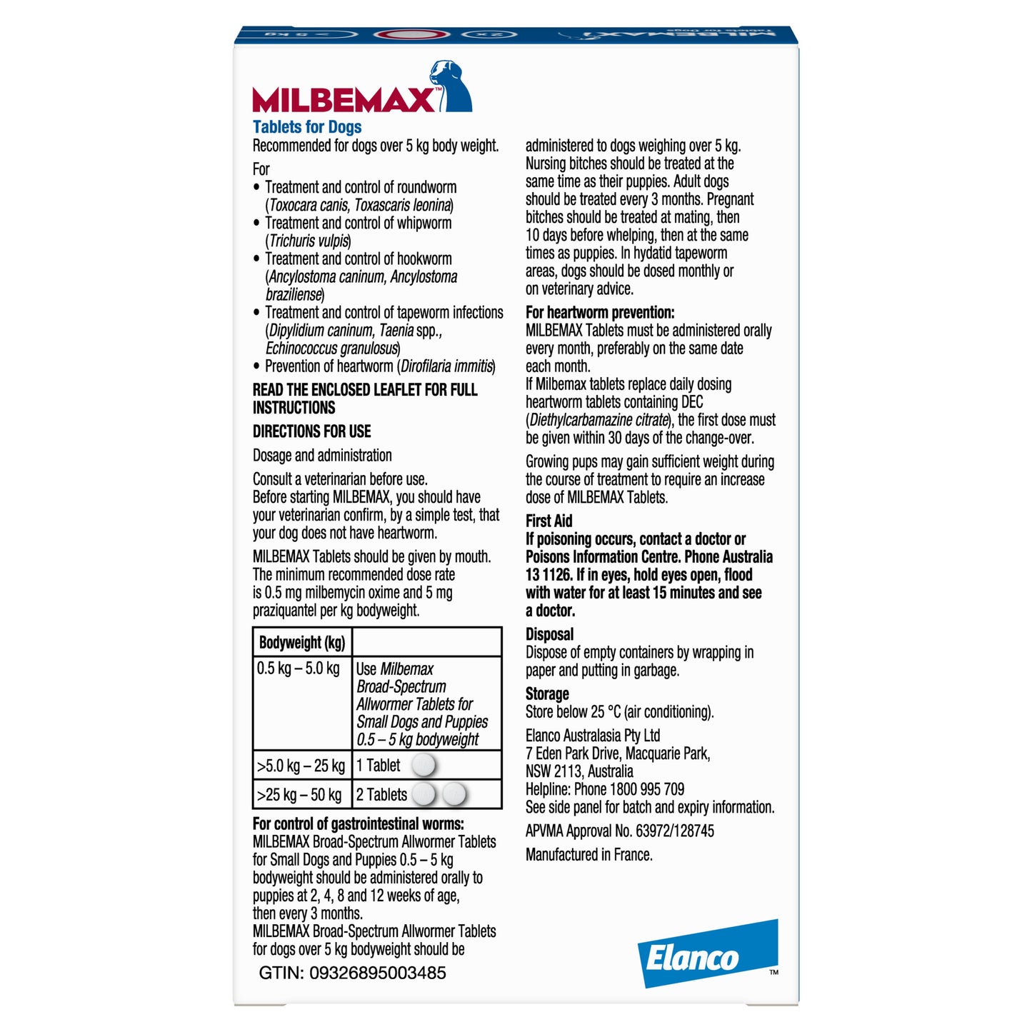 Milbemax Allwormer >5kg Dog 2 Pack