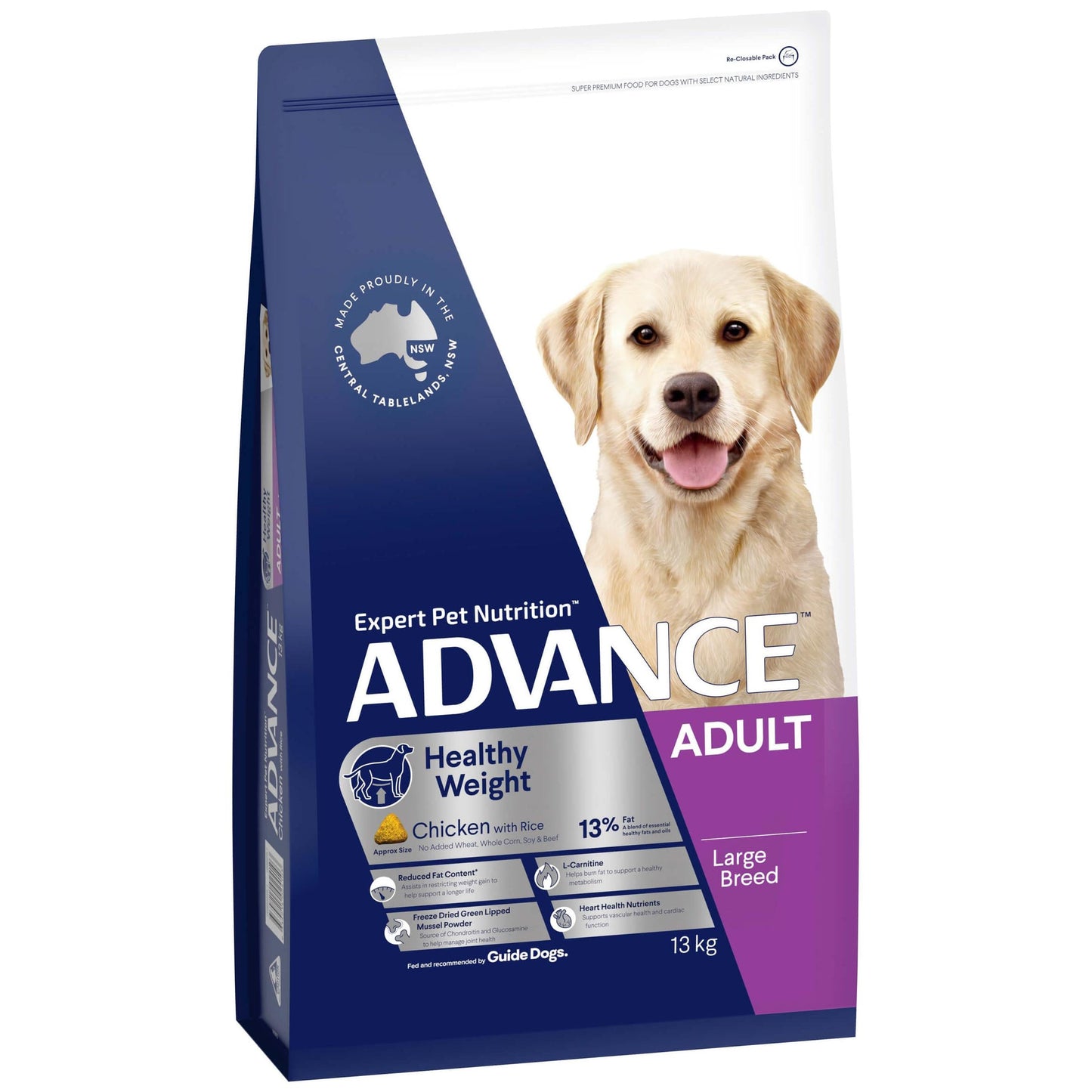 Advance Weight Control Large Breed Adult Chicken Dry Dog Food 13kg