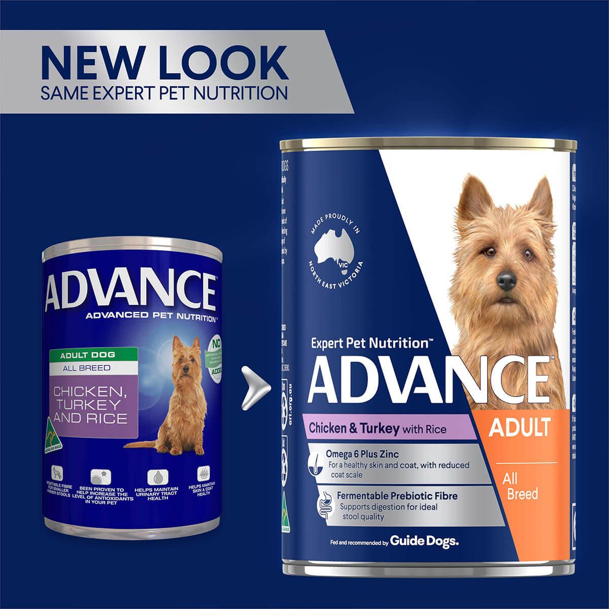 Advance Adult All Breed Chicken Turkey and Rice Canned Dog Food