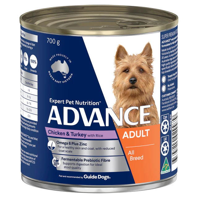 Advance Adult All Breed Chicken Turkey & Rice Canned Wet Dog Food