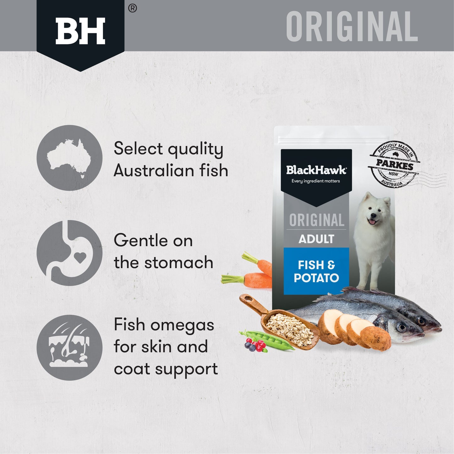 Black Hawk Original Fish & Potato Adult Dry Dog Food