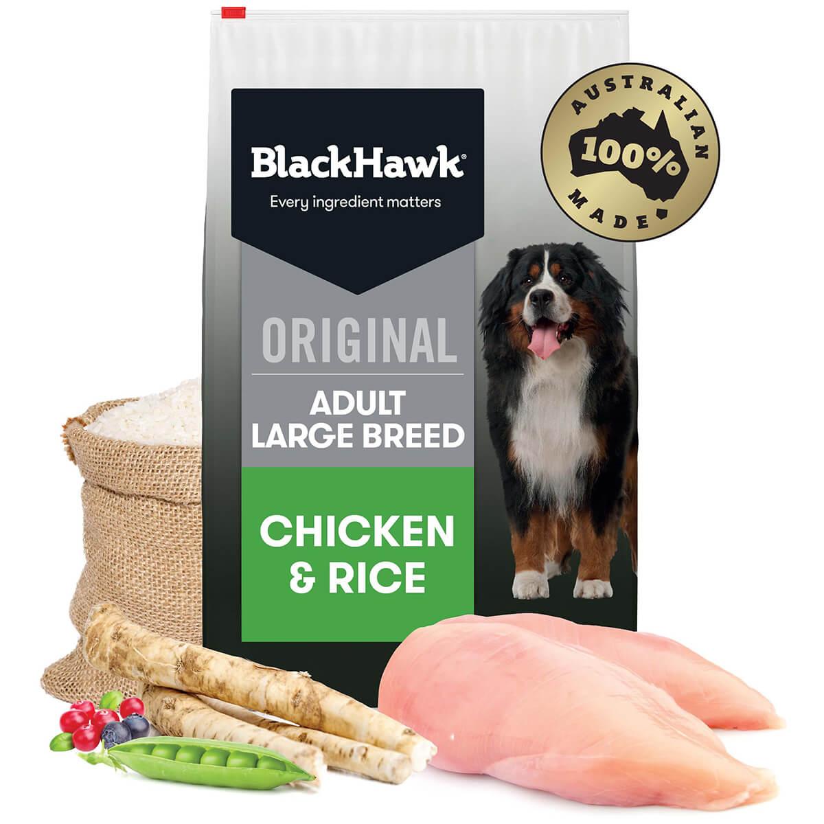 Black Hawk Large Breed Adult Chicken & Rice Dry Dog Food 20kg