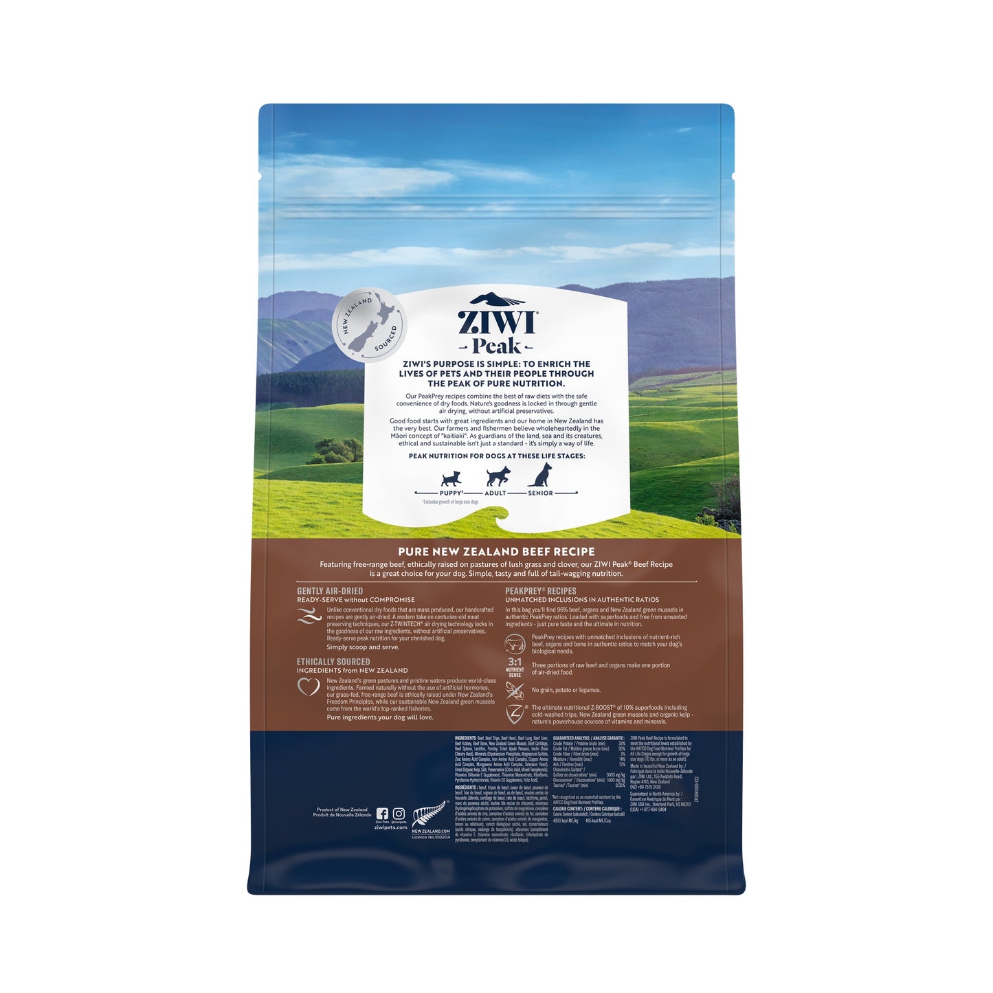 Ziwi Peak Air Dried Beef Recipe Dry Dog Food